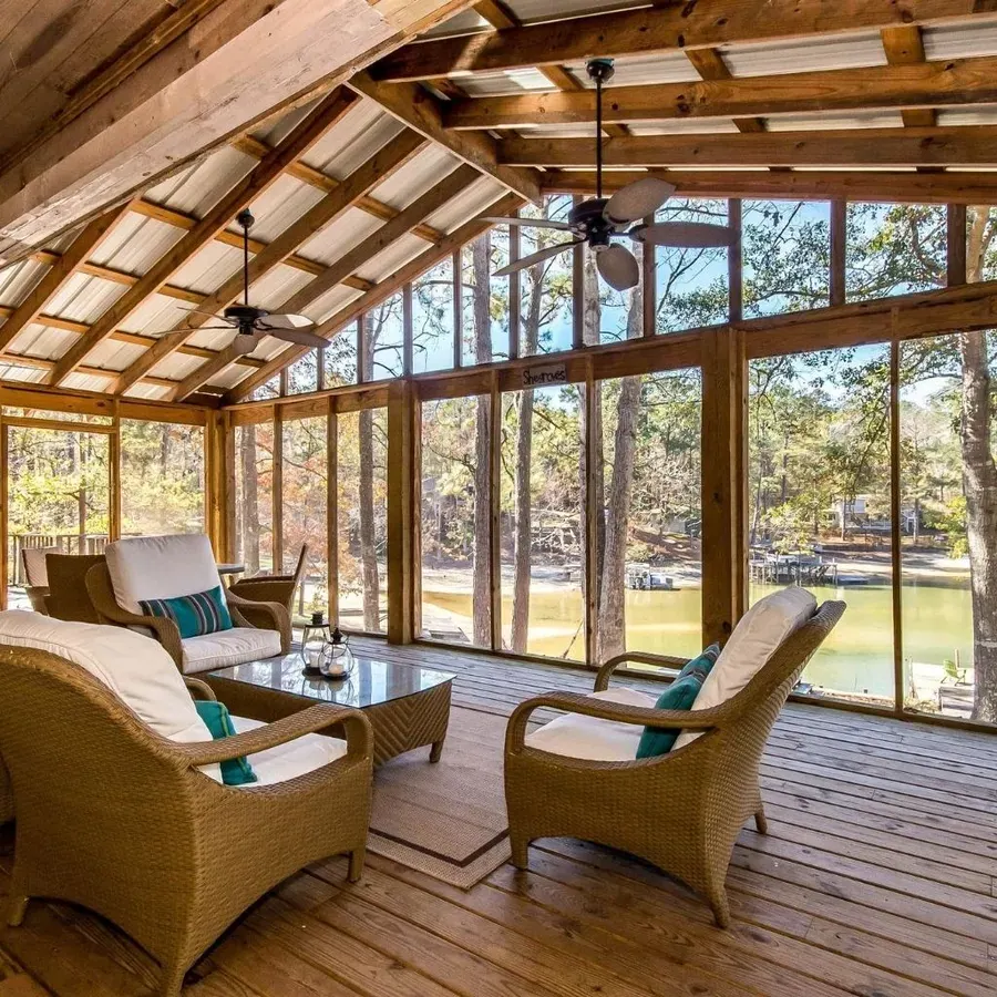 Bright enclosed screened porch and outdoor living area Bright enclosed screened porch and outdoor living area